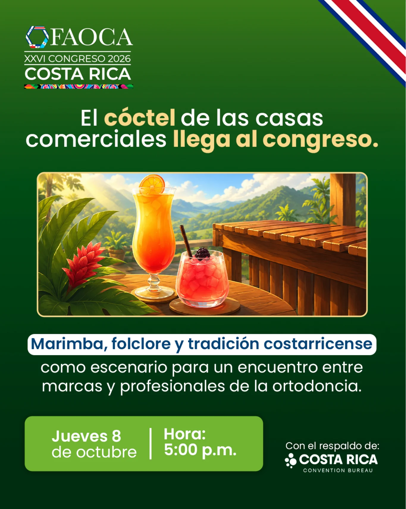 Invitación al cóctel de casas comerciales de FAOCA Costa Rica 2026