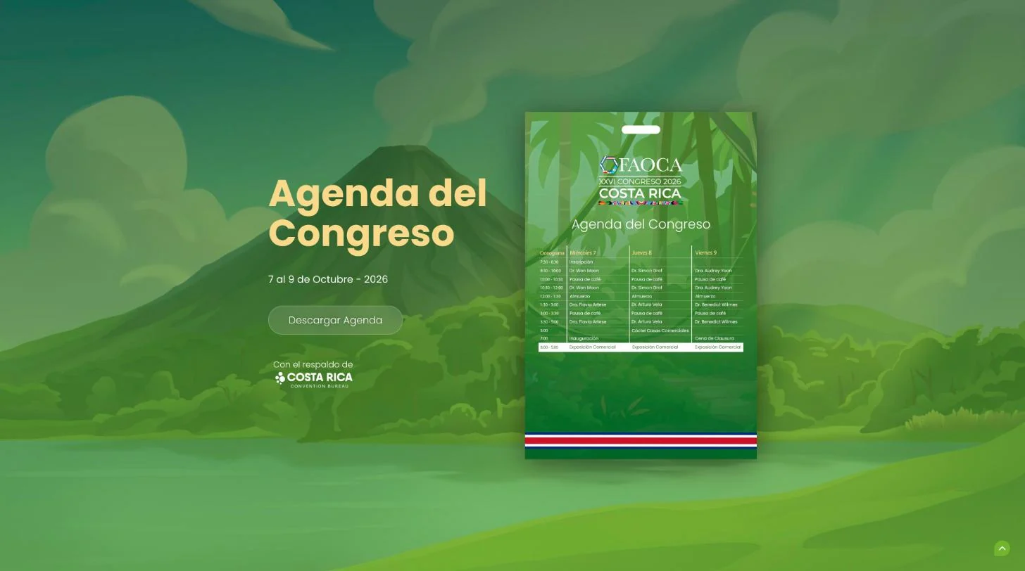 Agenda del congreso en faoca.org